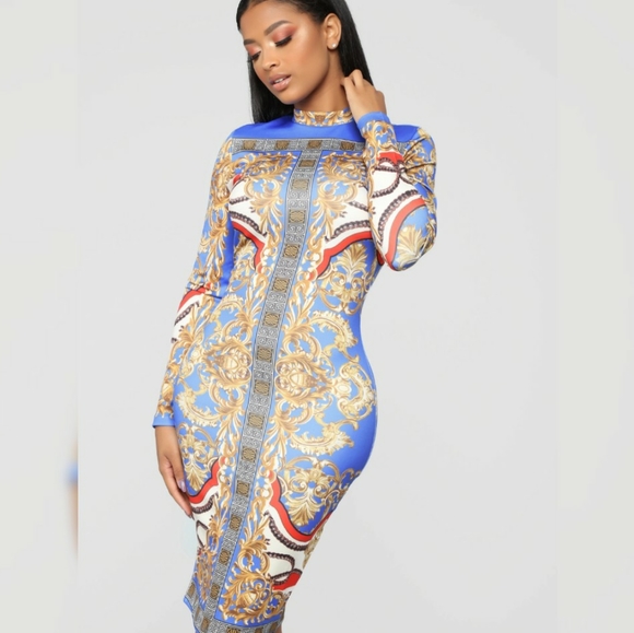 "Too Rich For Who" Midi Dress- Large - Picture 2 of 4